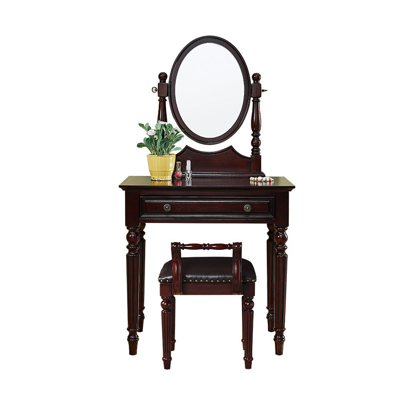 Eiken ijdelheid set make-up 15,74 "brede ijdelheid met lade en spiegel