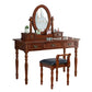 19.68" Wide Rubberwood Vanity Set Make-up Vanity with Drawer and Mirror