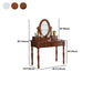 19.68" Wide Rubberwood Vanity Set Make-up Vanity with Drawer and Mirror