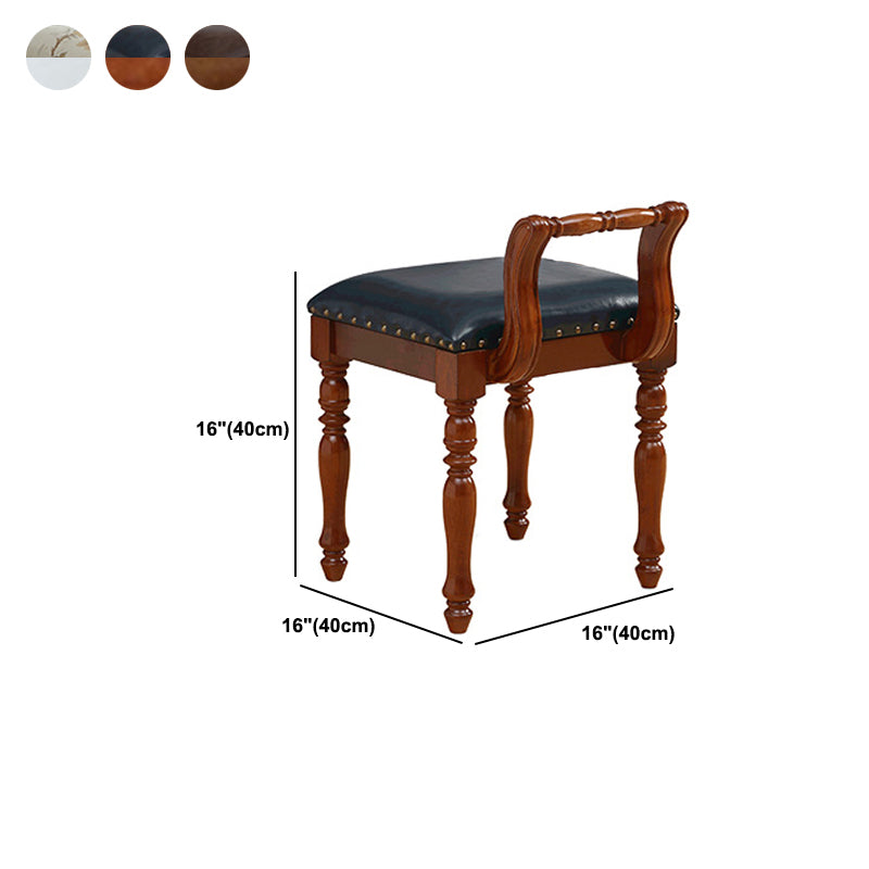 19.68" Wide Rubberwood Vanity Set Make-up Vanity with Drawer and Mirror