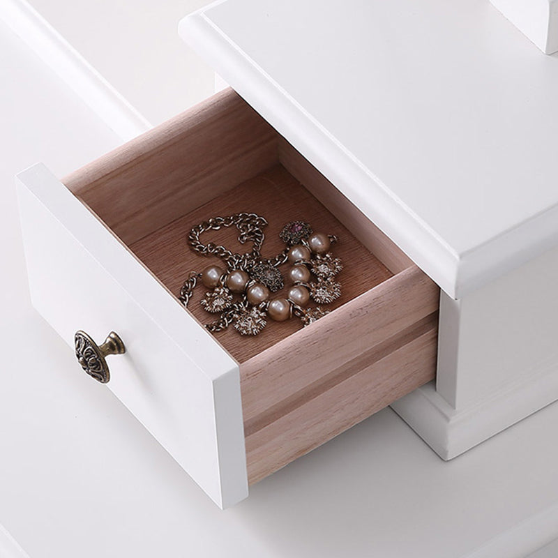 15,74 "set di vanità di betulla larga con vanità per il trucco delle feci con cassetto e specchio