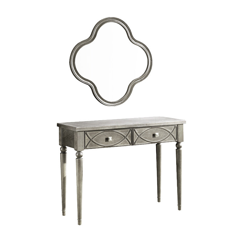 Eiken ijdelheid set met ontlasting grijze ijdelheid met lade en spiegel