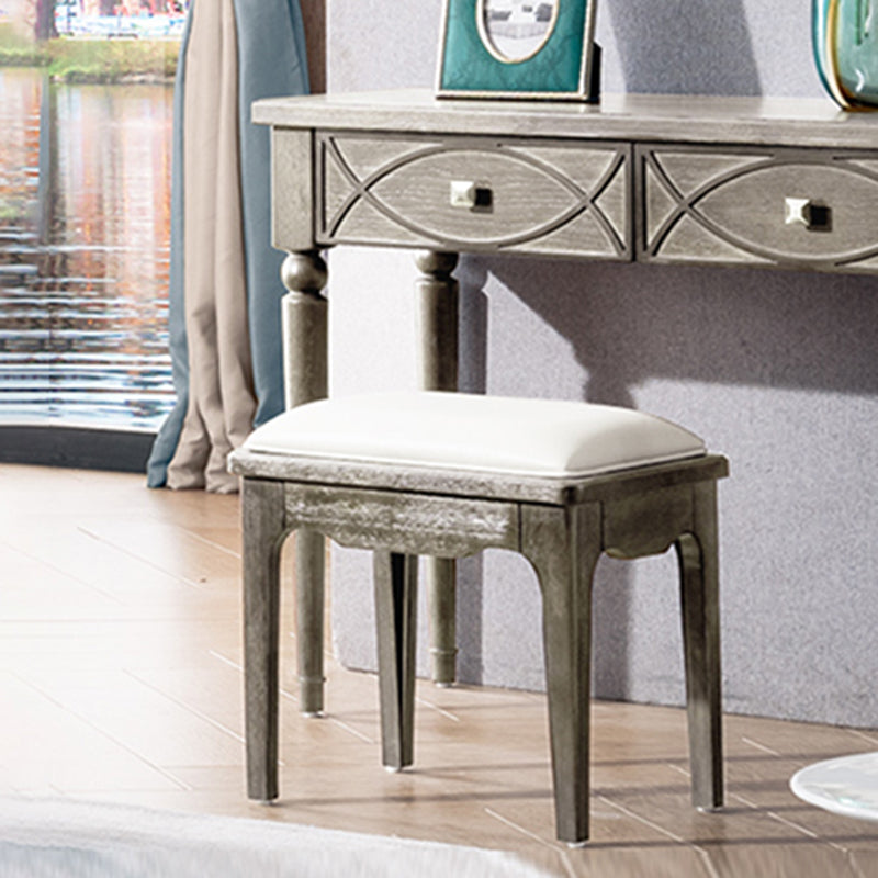 Eiken ijdelheid set met ontlasting grijze ijdelheid met lade en spiegel