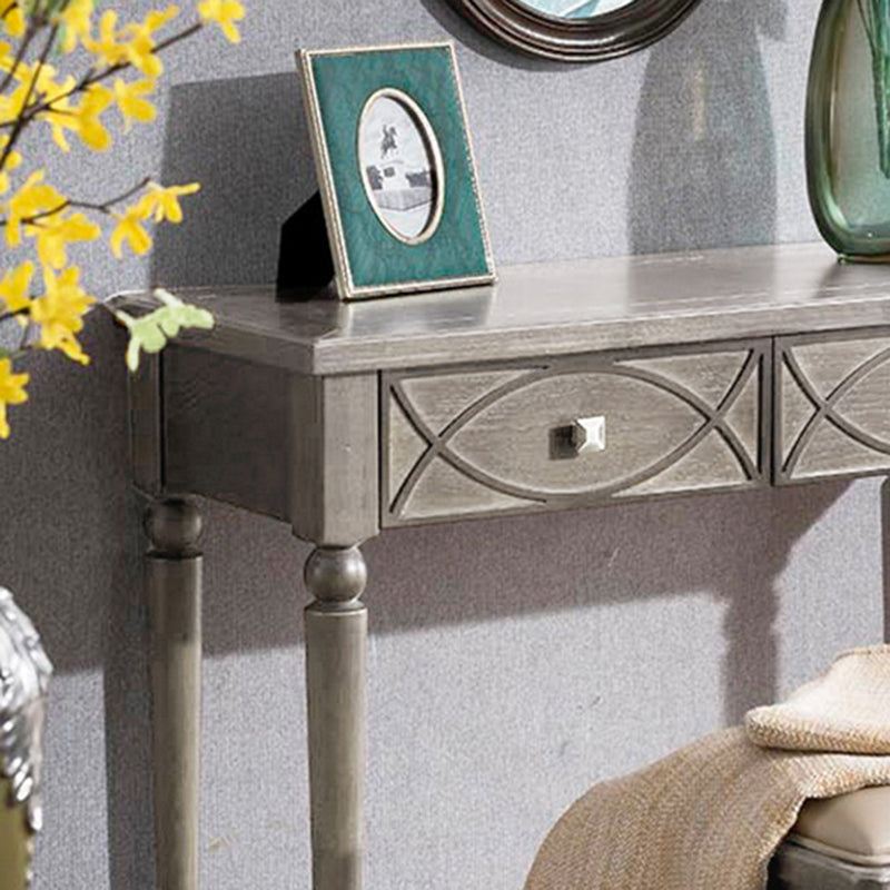 Eiken ijdelheid set met ontlasting grijze ijdelheid met lade en spiegel