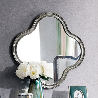 Eiken ijdelheid set met ontlasting grijze ijdelheid met lade en spiegel