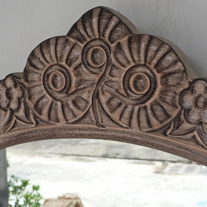 Eiken ijdelheid set met ontlasting 64.17 "Hoge ijdelheid met lade en spiegel