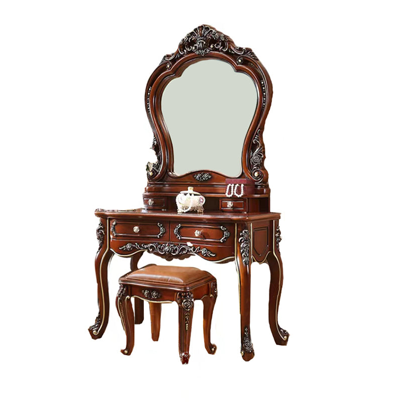 Vanity di rovere marrone set 64,96 "di alta vanità con cassetto e specchio