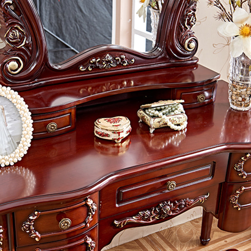 Vanity di rovere marrone set 64,96 "di alta vanità con cassetto e specchio