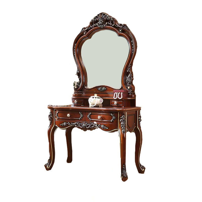 Vanity di rovere marrone set 64,96 "di alta vanità con cassetto e specchio