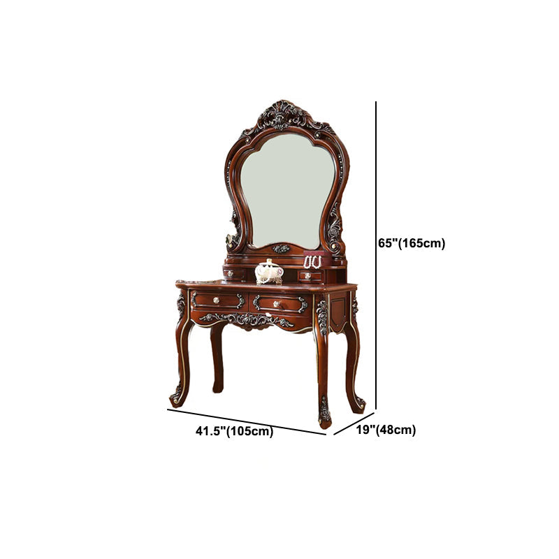 Vanity di rovere marrone set 64,96 "di alta vanità con cassetto e specchio