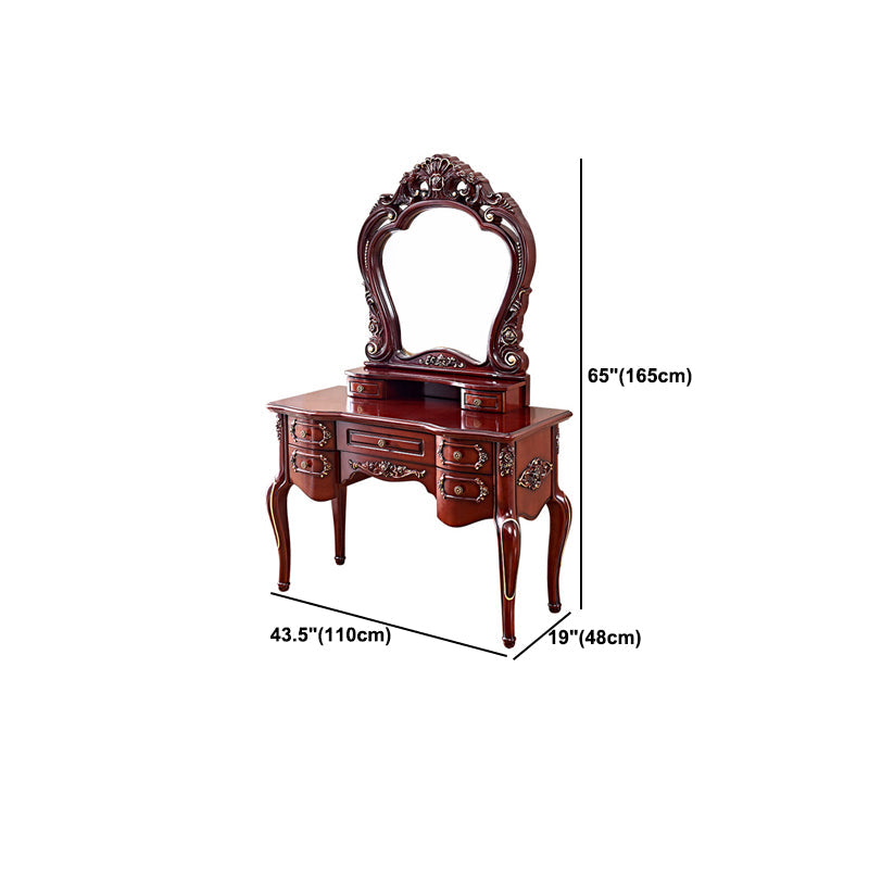 Vanity di rovere marrone set 64,96 "di alta vanità con cassetto e specchio