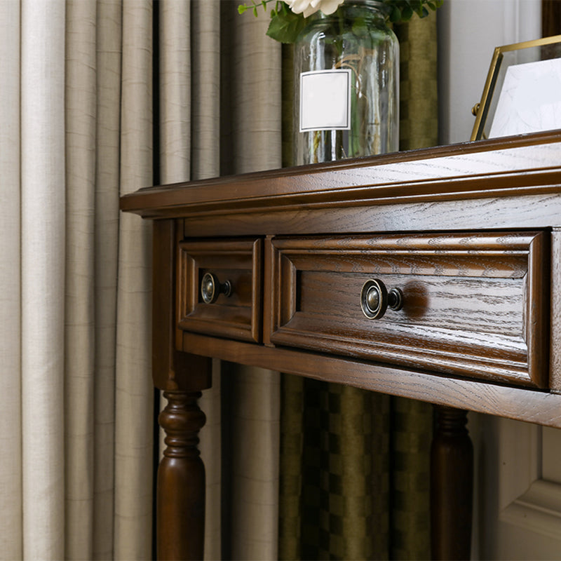 鏡付きのブラウンアッシュバニティセット58.26 "引き出し付きの高虚栄心