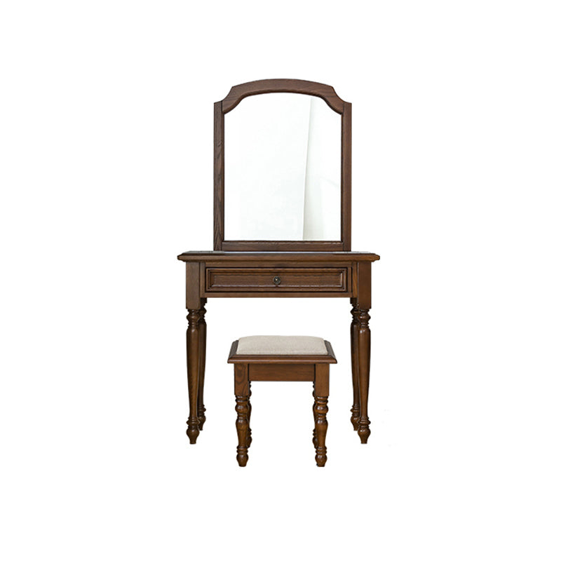 鏡付きのブラウンアッシュバニティセット58.26 "引き出し付きの高虚栄心
