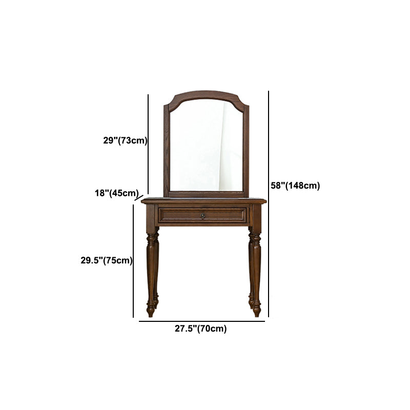 鏡付きのブラウンアッシュバニティセット58.26 "引き出し付きの高虚栄心