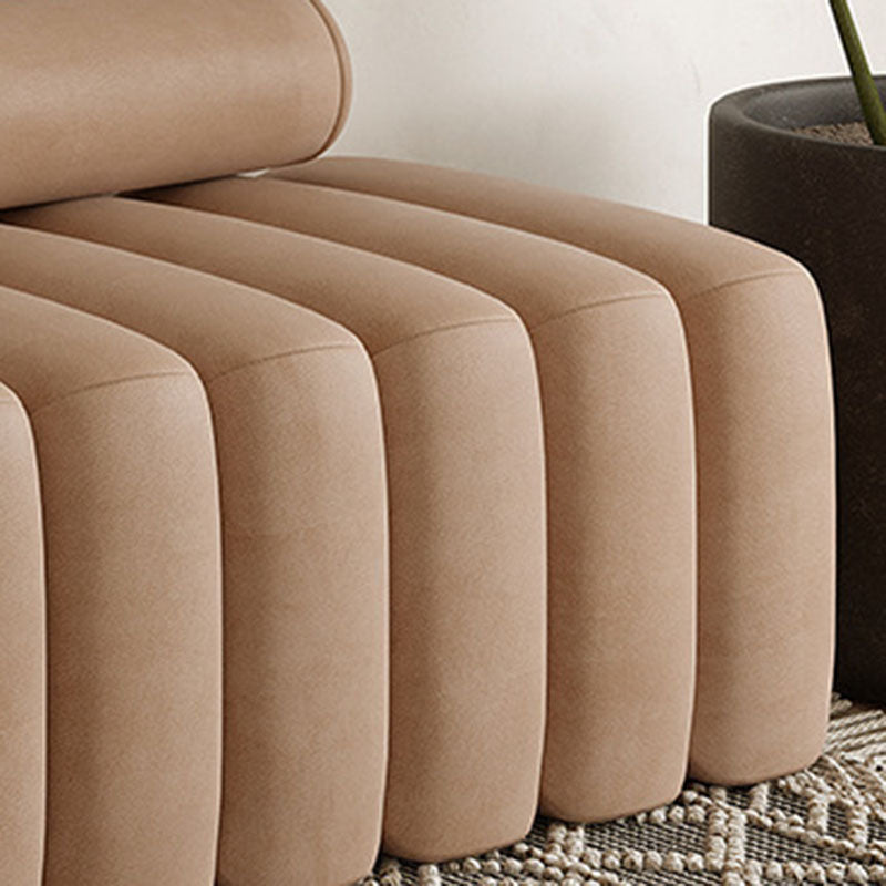 14.96" H Contemporary Solid Color Velvet Armless Sofa for Living Room Clearhalo 'furn' 'furn_sofas' 'Furniture' 'Living Room Furniture' 'Sofa' 'sofas' 6014372