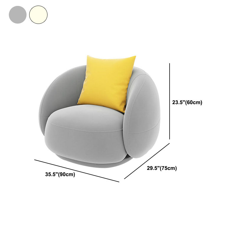 Contemporary Velvet/Wool Curved Sofa Tight Back Sofa in Gray/White Clearhalo 'furn' 'furn_sofas' 'Furniture' 'Living Room Furniture' 'Sofa' 'sofas' 6014394
