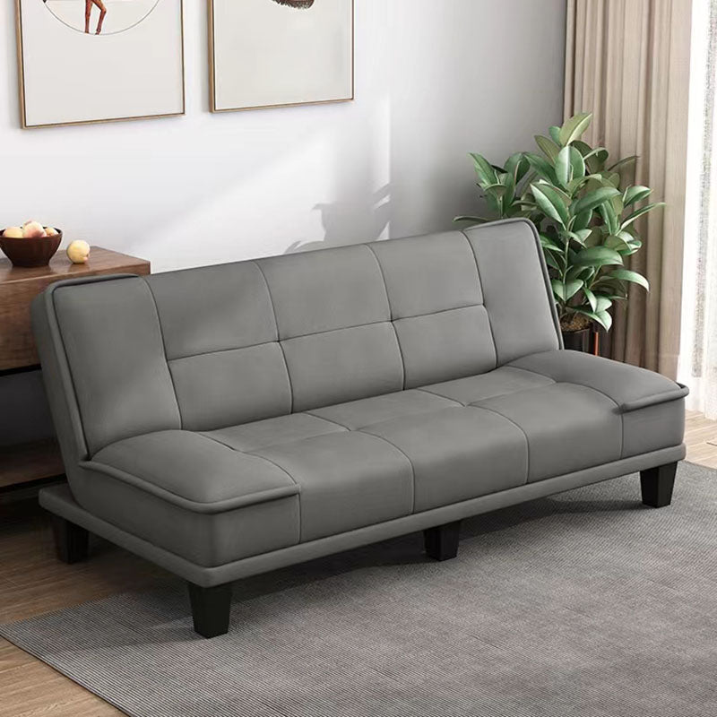 30.7" H Faux Leather Biscuit Back Armless Convertible Sleeper Sofa Clearhalo 'furn' 'furn_sofas' 'Furniture' 'Living Room Furniture' 'Sofa' 'sofas' 6014416