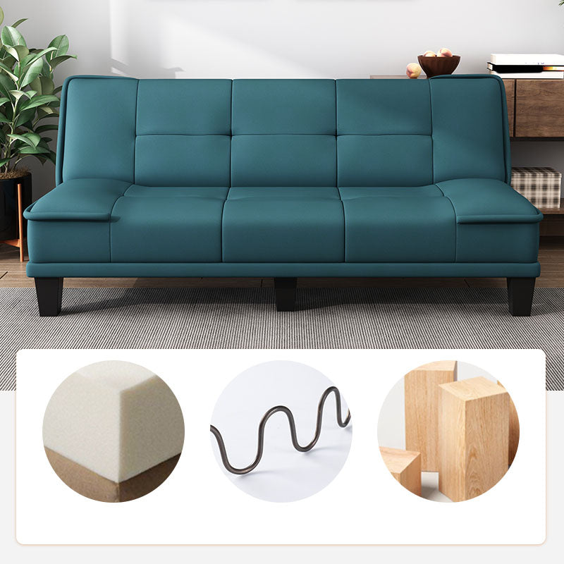 30.7" H Faux Leather Biscuit Back Armless Convertible Sleeper Sofa Clearhalo 'furn' 'furn_sofas' 'Furniture' 'Living Room Furniture' 'Sofa' 'sofas' 6014421