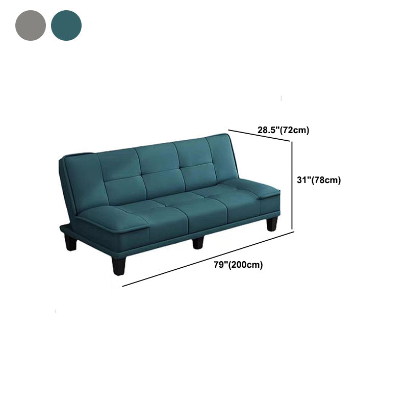 30.7" H Faux Leather Biscuit Back Armless Convertible Sleeper Sofa Clearhalo 'furn' 'furn_sofas' 'Furniture' 'Living Room Furniture' 'Sofa' 'sofas' 6014423