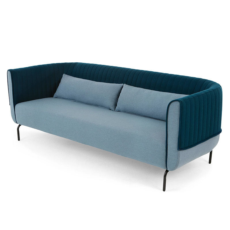 Stoff moderne Smoking -Armsofa mit Bolsterkissen in Blau/Grau