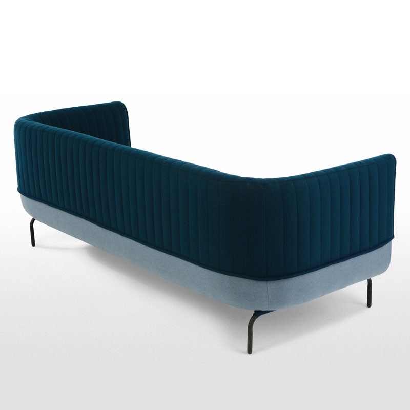Stoff moderne Smoking -Armsofa mit Bolsterkissen in Blau/Grau