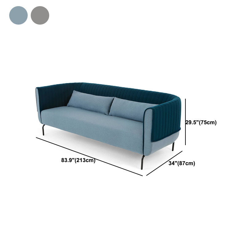 Stoff moderne Smoking -Armsofa mit Bolsterkissen in Blau/Grau