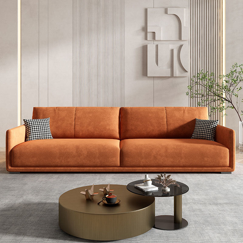 Divano in pelle scamosciata in pelle scamosciata a 4 posti moderna divano posteriore con 2 cuscini