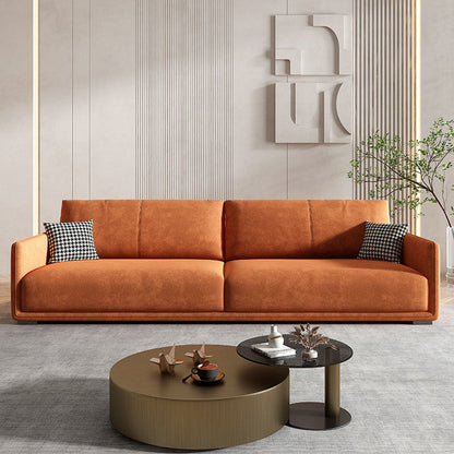 Divano in pelle scamosciata in pelle scamosciata a 4 posti moderna divano posteriore con 2 cuscini