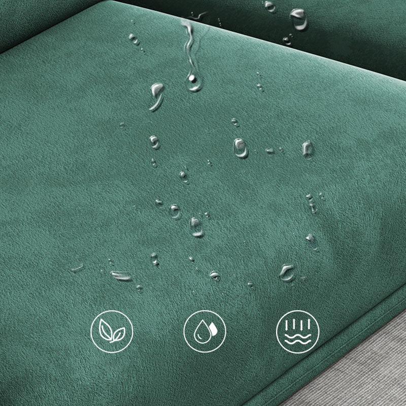 Divano in pelle scamosciata in pelle scamosciata a 4 posti moderna divano posteriore con 2 cuscini