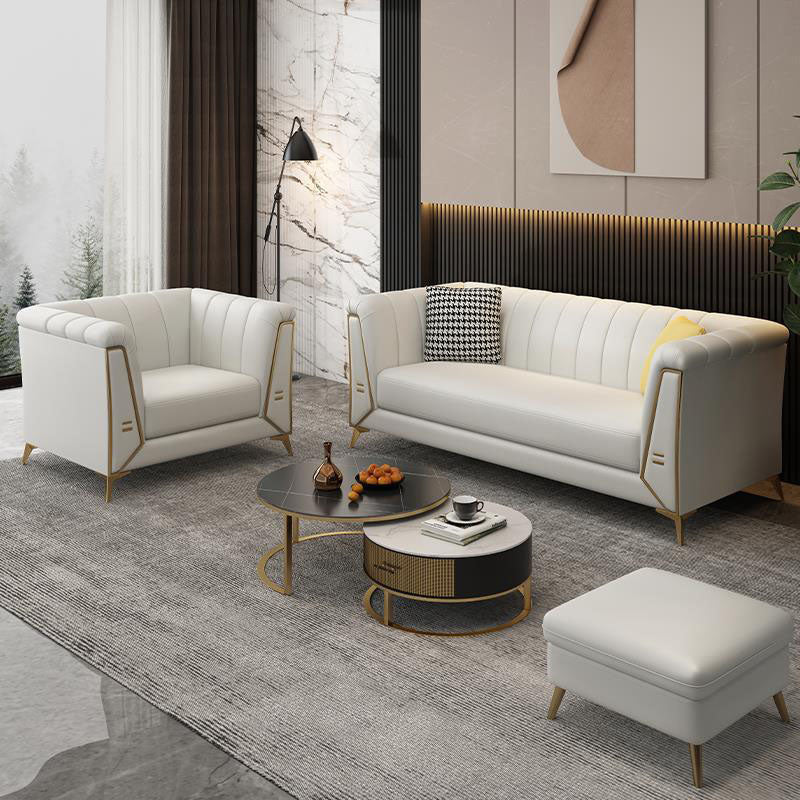 30.7" H Contemporary Faux Leather Tuxedo Sofa for Living Room Clearhalo 'furn' 'furn_sofas' 'Furniture' 'Living Room Furniture' 'Sofa' 'sofas' 6014468