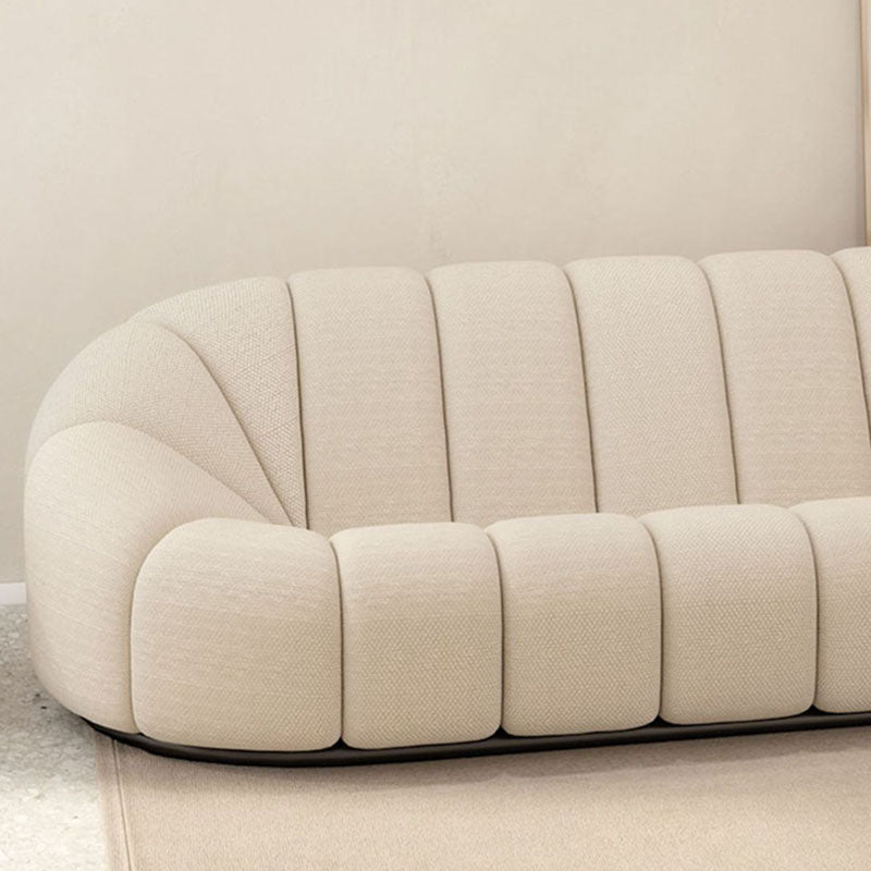 Beige Chenille Curved Sofa Modern 1/2/3-Seater Statement Sofa