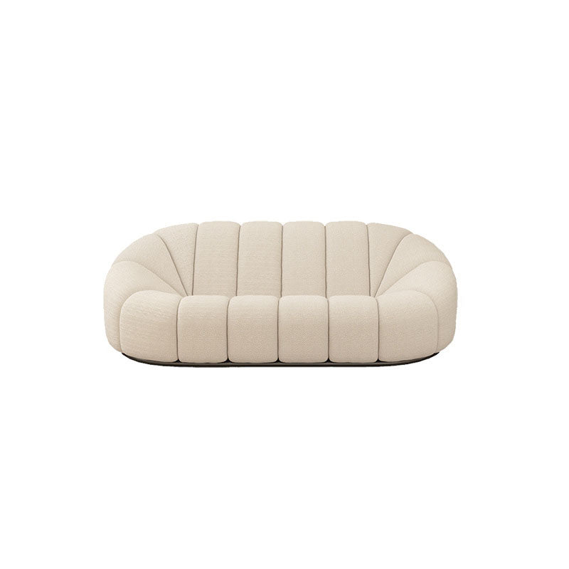Beige Chenille Curved Sofa Modern 1/2/3-Seater Statement Sofa