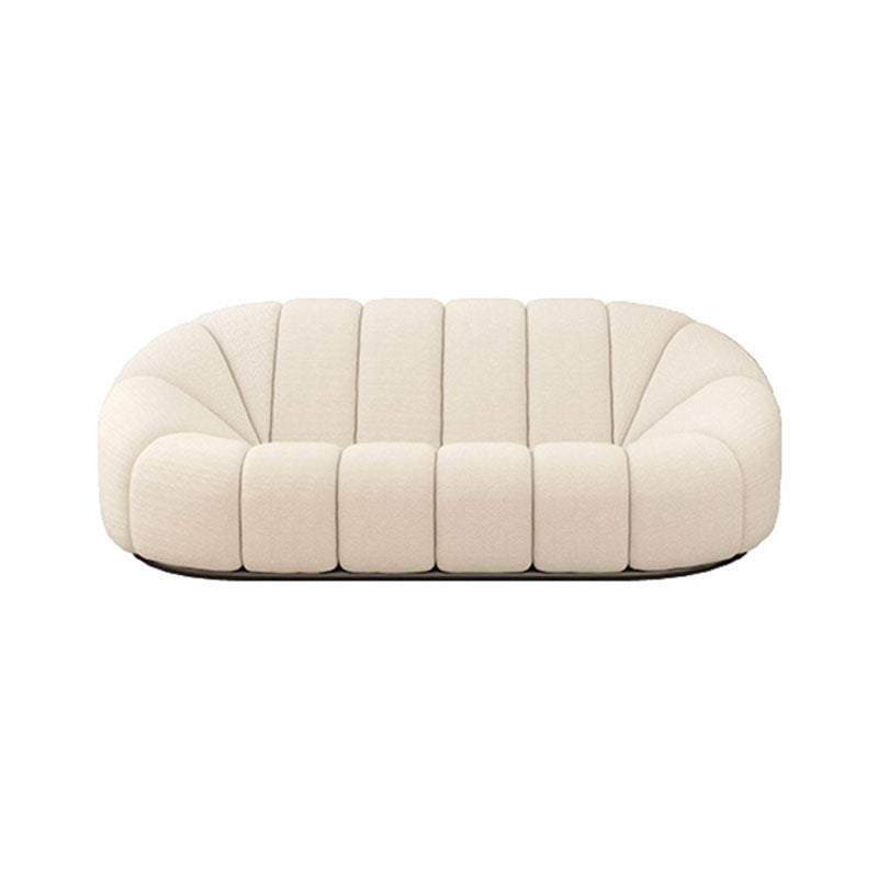 Beige Chenille Curved Sofa Modern 1/2/3-Seater Statement Sofa
