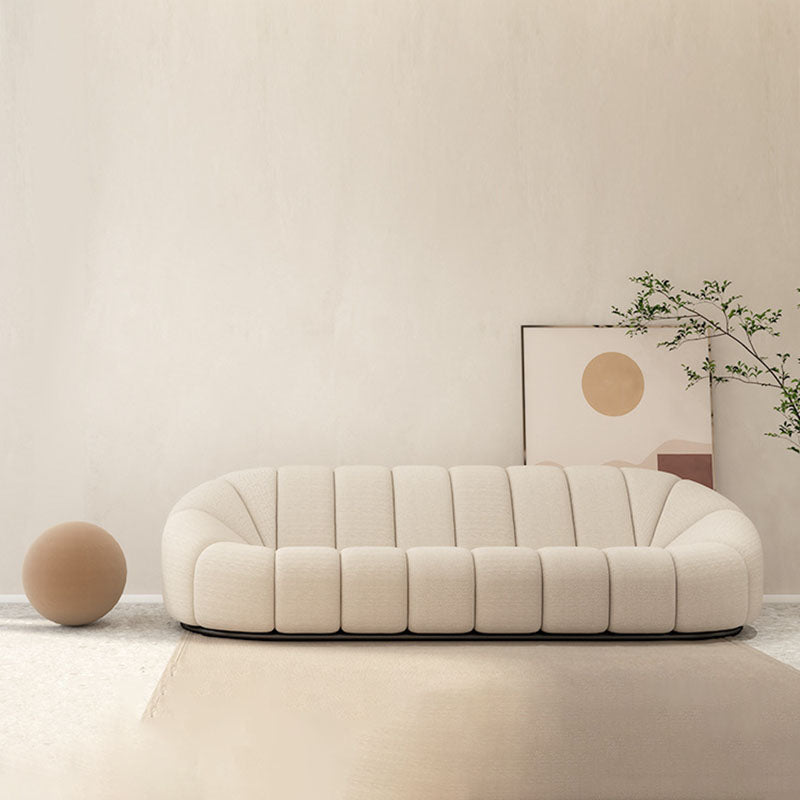 Beige Chenille Curved Sofa Modern 1/2/3-Seater Statement Sofa