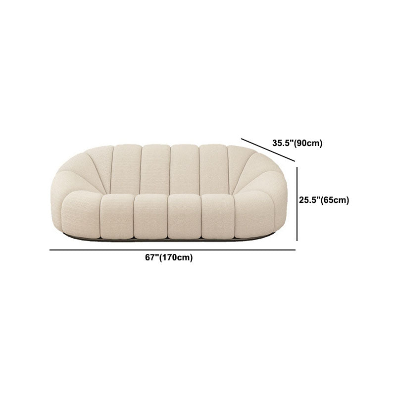 Beige Chenille Curved Sofa Modern 1/2/3-Seater Statement Sofa