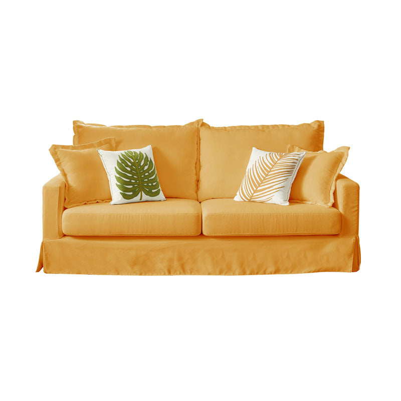39.37 "H Hedendaagse katoenen blend vierkante arm loveseat met 2 kussens