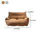Moderno divano braccio svasato da cuscino cucito in pelle finta per soggiorno