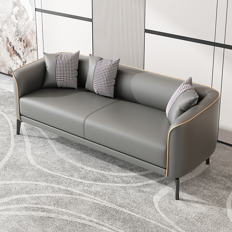 Sofá de brazo de esmoquin de cuero moderno de 25.6 "H para sala de estar para sala de estar