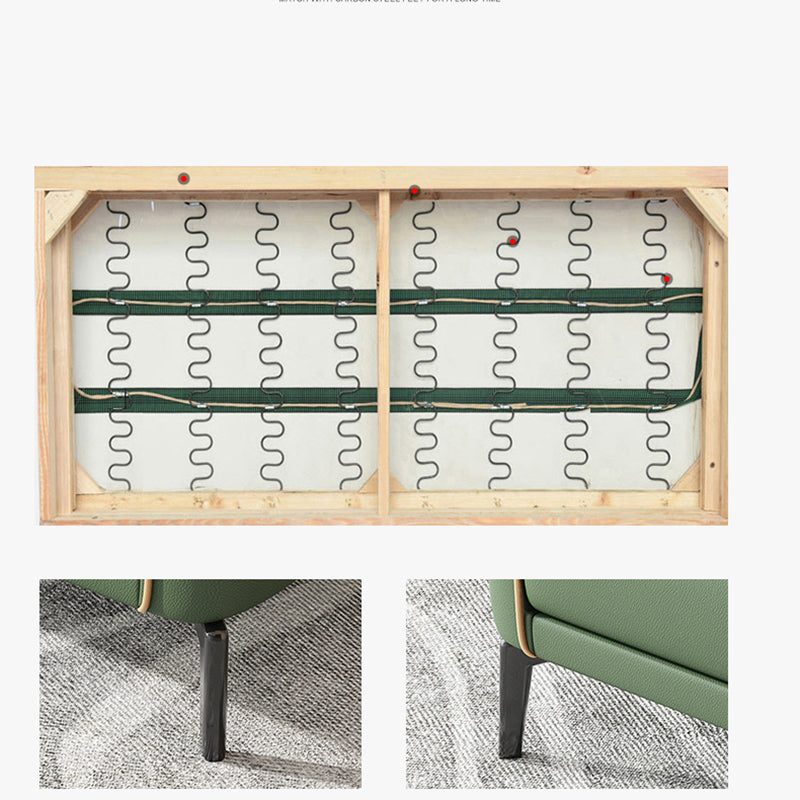 Sofá de brazo de esmoquin de cuero moderno de 25.6 "H para sala de estar para sala de estar