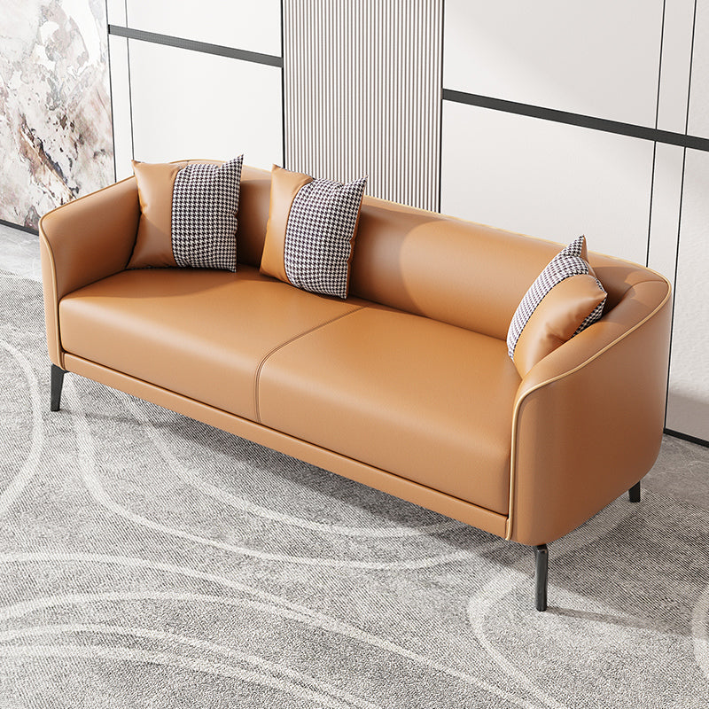 Sofá de brazo de esmoquin de cuero moderno de 25.6 "H para sala de estar para sala de estar