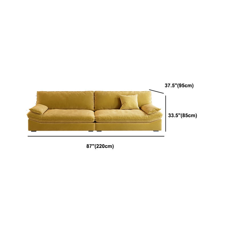 Divano a braccio top cuscino contemporaneo di divano colpido cucito in giallo