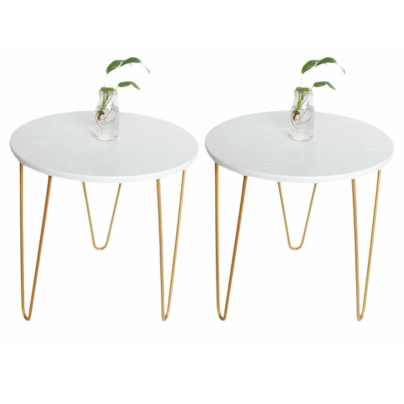 Contemporary 3 Legs Metal End Table Round Side End Table for Living Room
