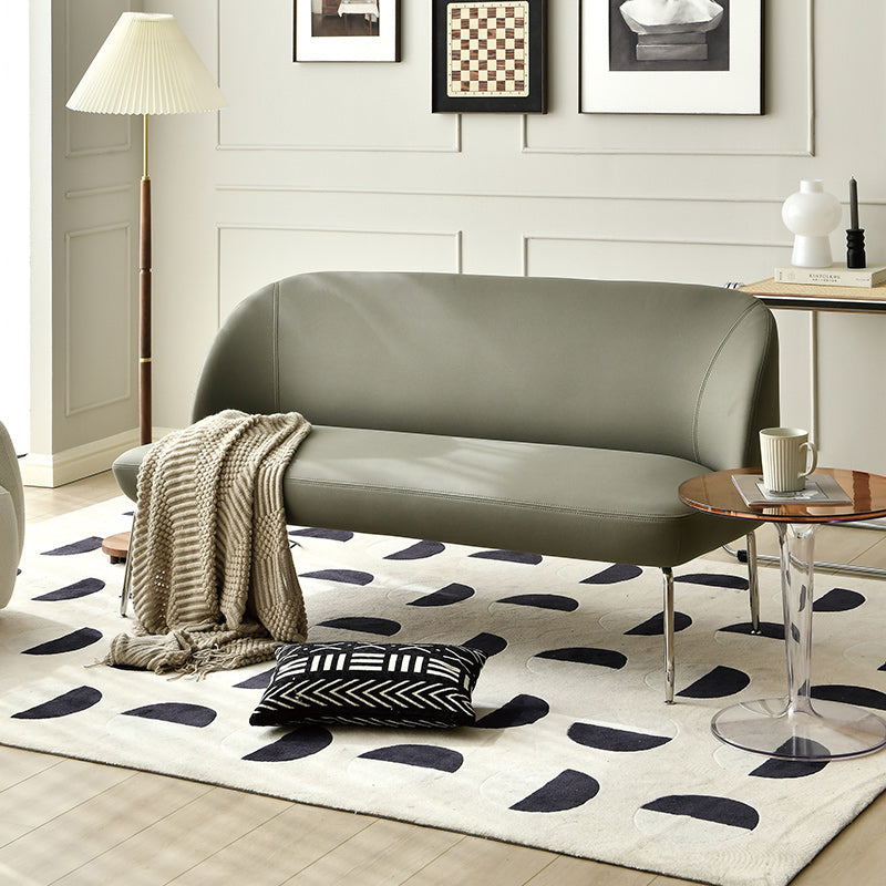 30.3" H Contemporary 2-seater Leather Armless Loveseat for Living Room