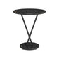 Modernistic Slate Top Round Side End Table Metal X-base End Table
