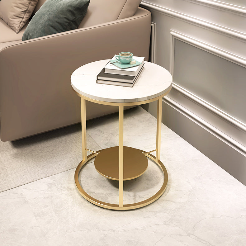 Modernistic Metal Frame Nesting Tables Slate Top Round End Table Clearhalo 'Coffee & Accent Tables' 'End & Side Tables' 'end_side_tables' 'furn' 'furn_end_side_tables' 'Furniture' 'Living Room Furniture' 6014684