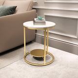 Modernistic Metal Frame Nesting Tables Slate Top Round End Table Clearhalo 'Coffee & Accent Tables' 'End & Side Tables' 'end_side_tables' 'furn' 'furn_end_side_tables' 'Furniture' 'Living Room Furniture' 6014687