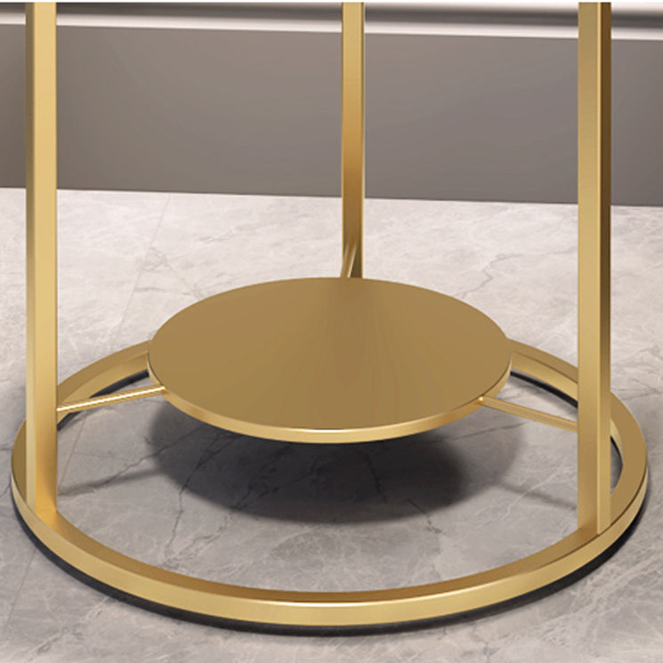 Modernistic Metal Frame Nesting Tables Slate Top Round End Table Clearhalo 'Coffee & Accent Tables' 'End & Side Tables' 'end_side_tables' 'furn' 'furn_end_side_tables' 'Furniture' 'Living Room Furniture' 6014693