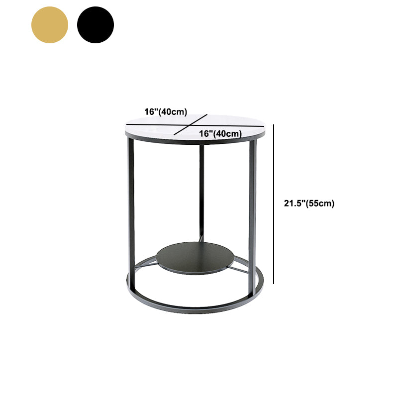 Modernistic Metal Frame Nesting Tables Slate Top Round End Table Clearhalo 'Coffee & Accent Tables' 'End & Side Tables' 'end_side_tables' 'furn' 'furn_end_side_tables' 'Furniture' 'Living Room Furniture' 6014699