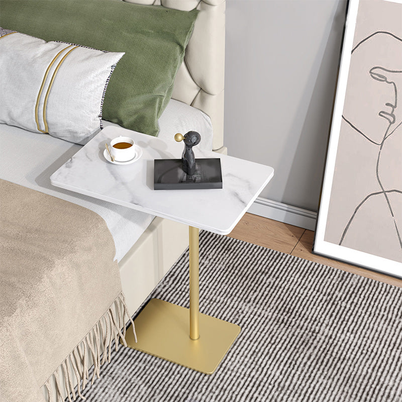 Modernistic Rectangular End Table Metal C Side Table for Bedside