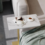 Modernistic Rectangular End Table Metal C Side Table for Bedside